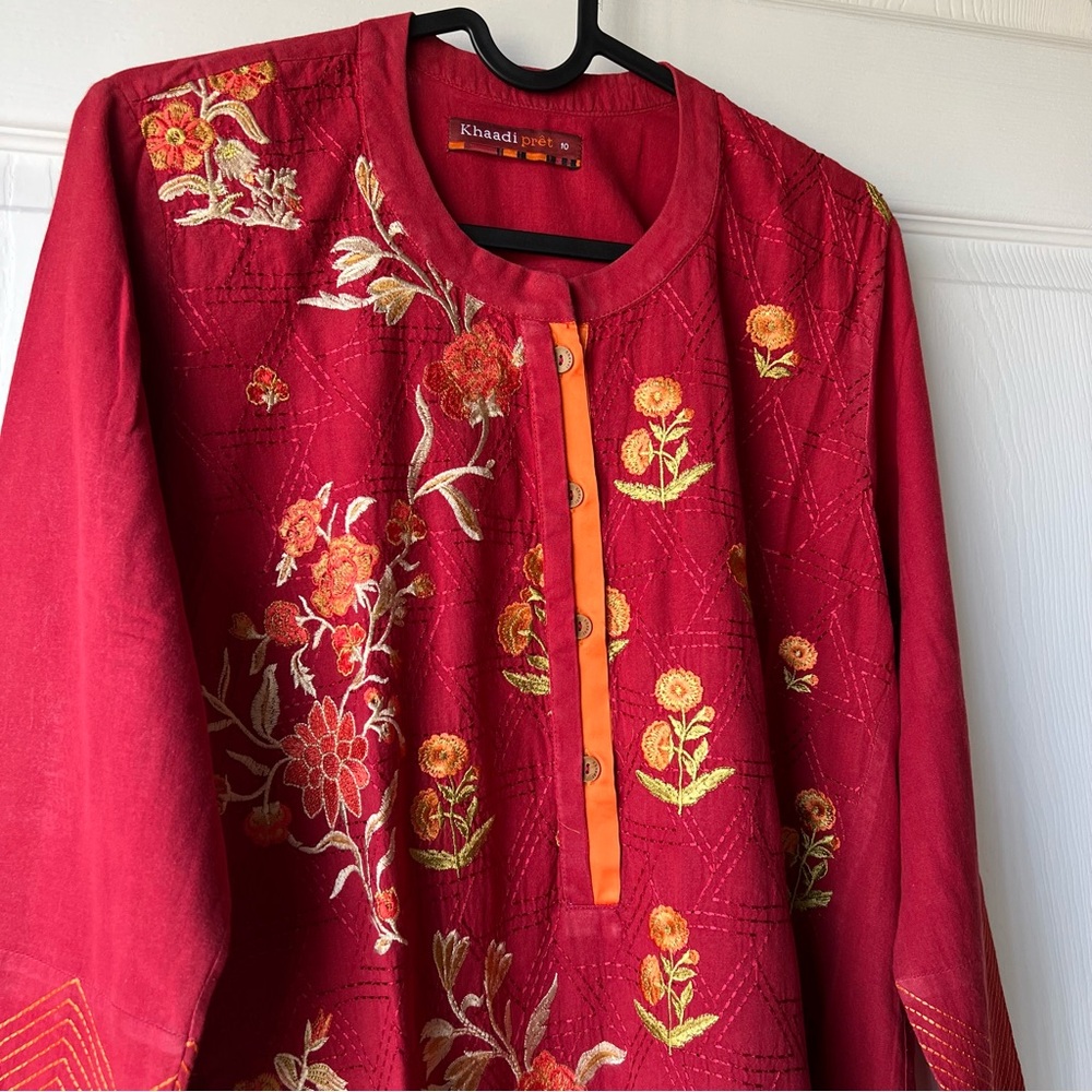 Indian Pakistani embroidered kurta khaadi